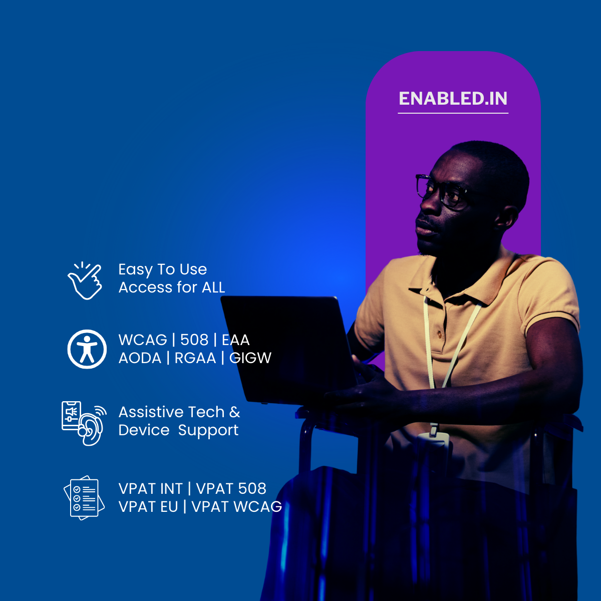Woman in wheelchair beside a mobile phone with shopping cart icons, promoting eCommerce accessibility compliant with WCAG 2.2, ADA, Section 508, and EN 301 549